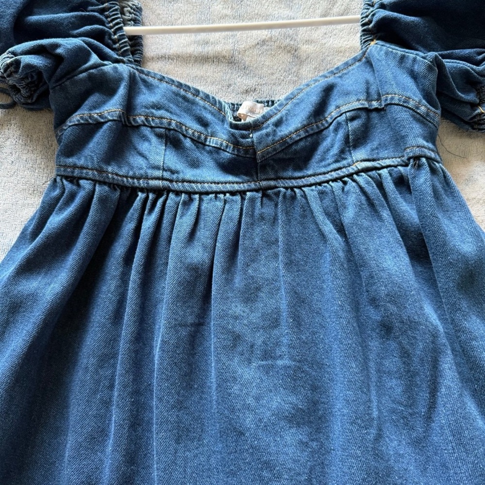 Olivaceous Denim Blue Casual Dress